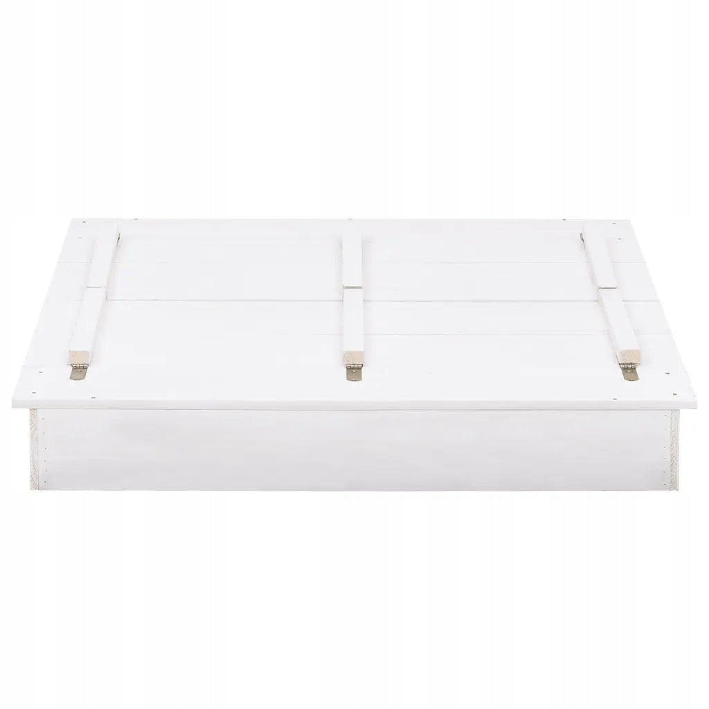 vidaXL Sandbox, fir wood, white, 95x90x15 cm Product weight with unit packaging 6.6 kg