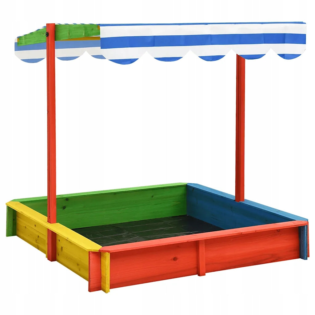 vidaXL Sandbox with adjustable visor, fir, coloured, UV50 Manufacturer code 316475