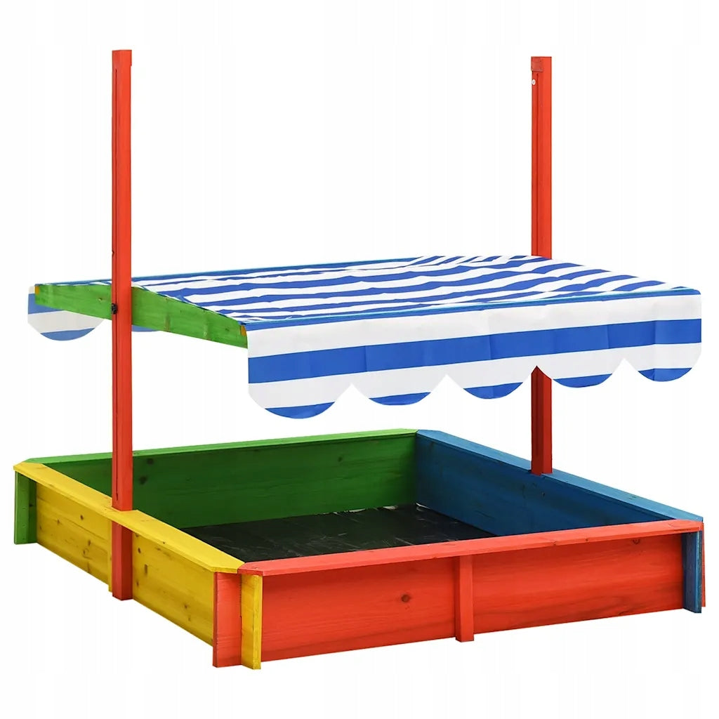 vidaXL Sandbox with adjustable visor, fir, coloured, UV50 Product weight with unit packaging 7.85 kg