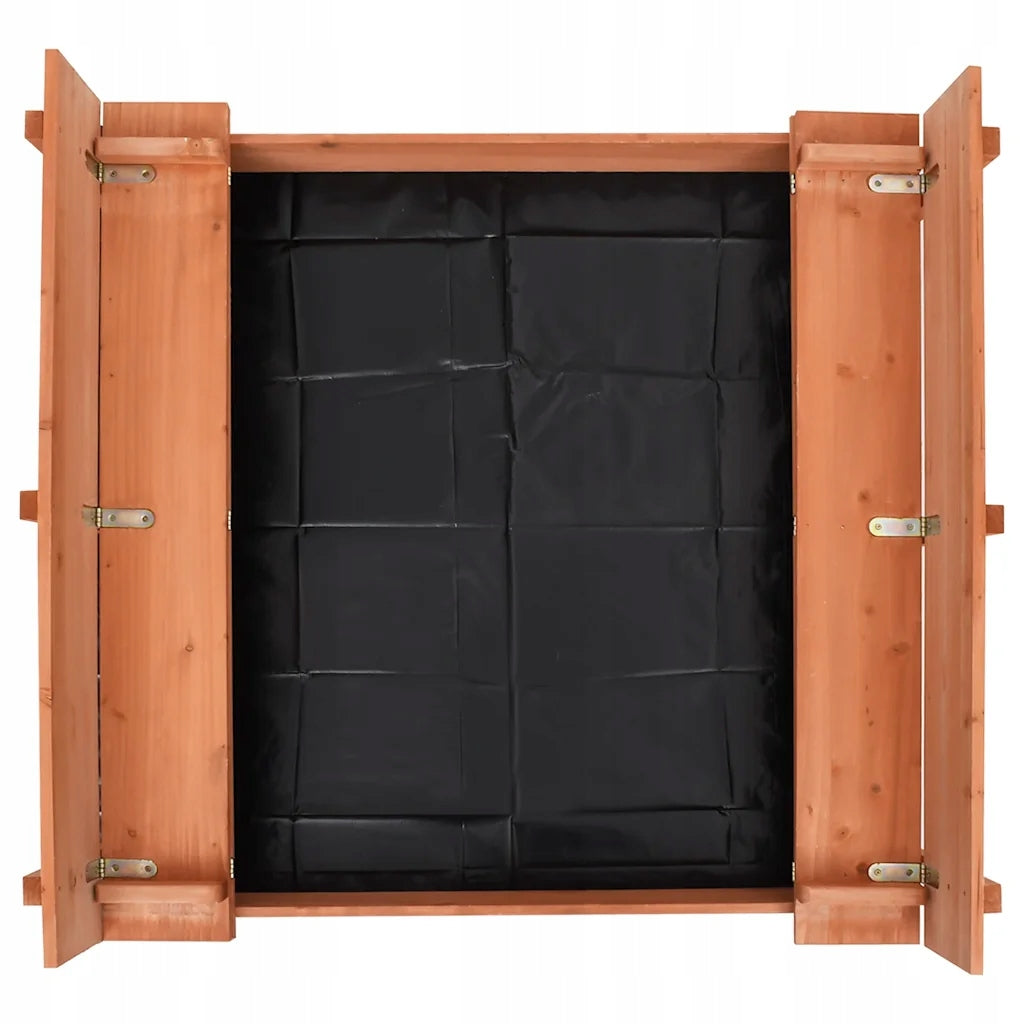 vidaXL Sandbox with lid, fir wood, 95 x 90 x 15 cm Additional information lid