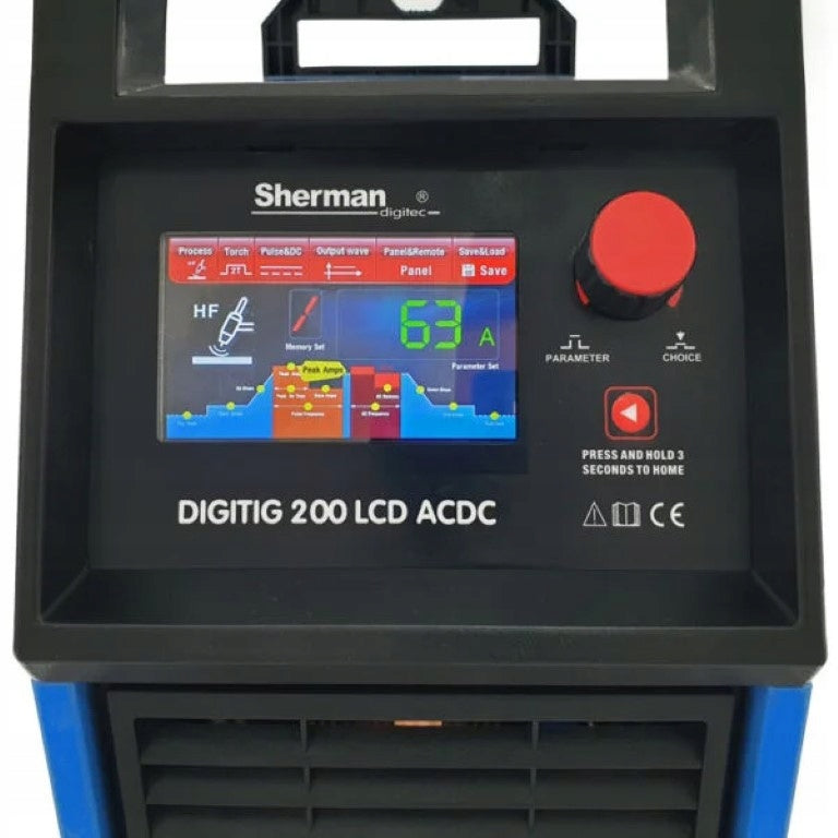 welding machine DIGITIG 200 LCD AC/DC-set with MIG trolley Brand Sherman