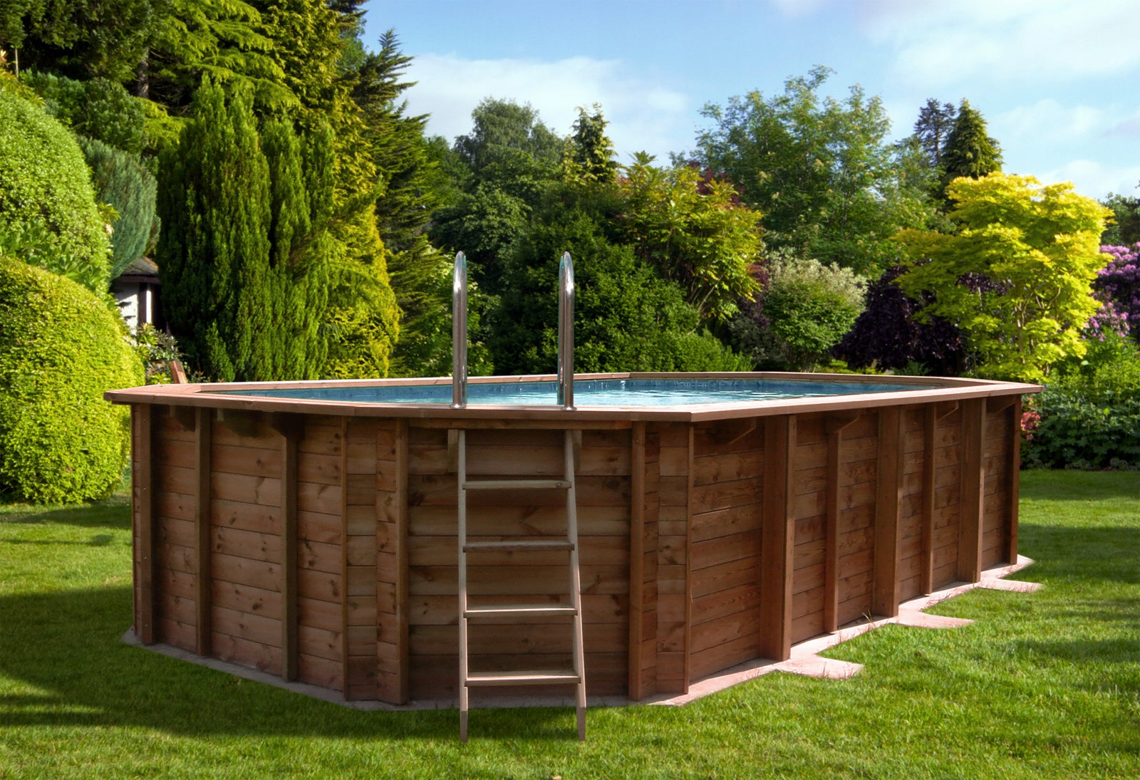 wooden garden swimming pool, swimming pools, Lazurite 6.07x3.96x1.31 m Manufacturer code Dorpol Lazurite