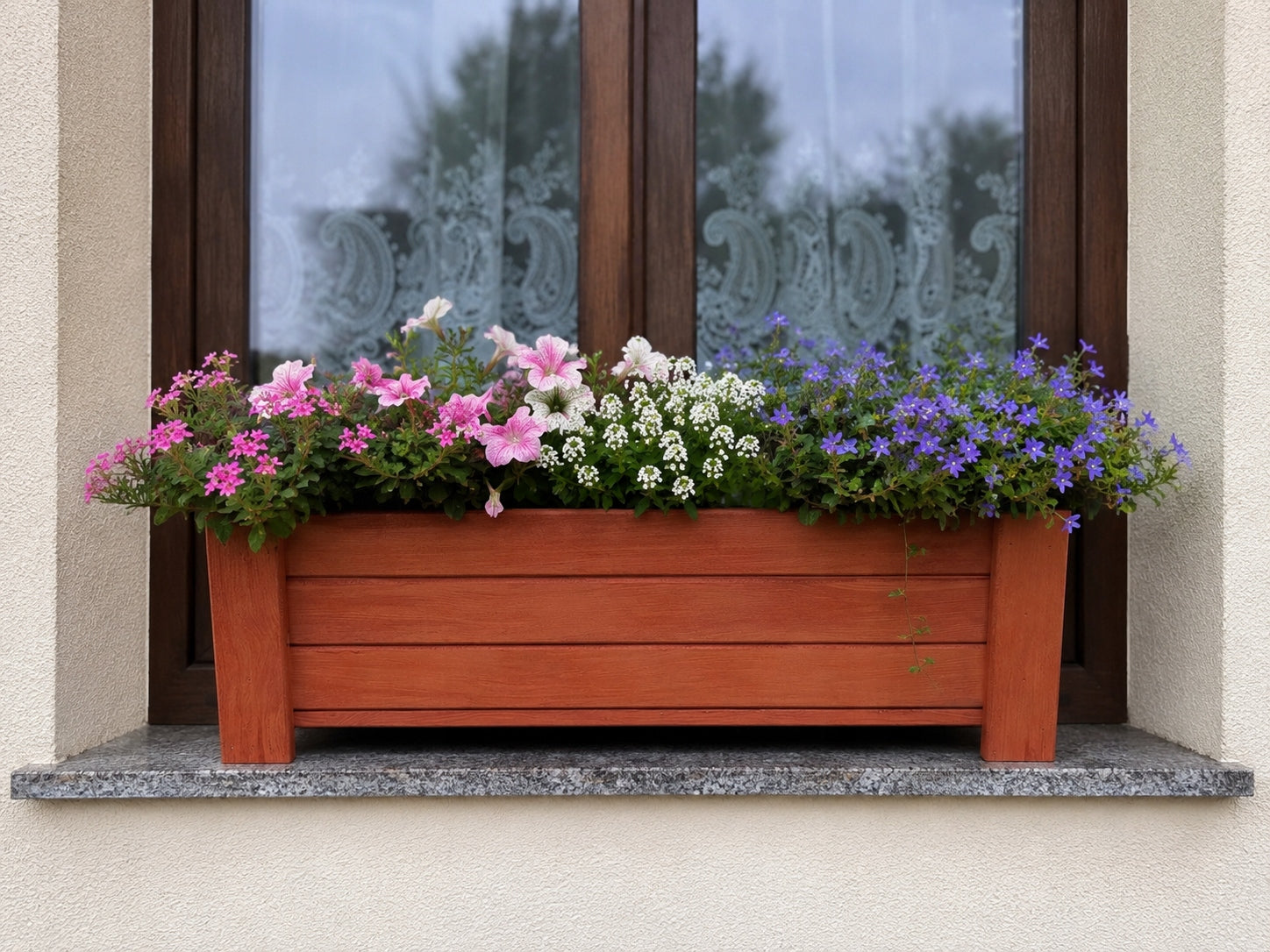 wooden planter 50cm color walnut v25 Material wood