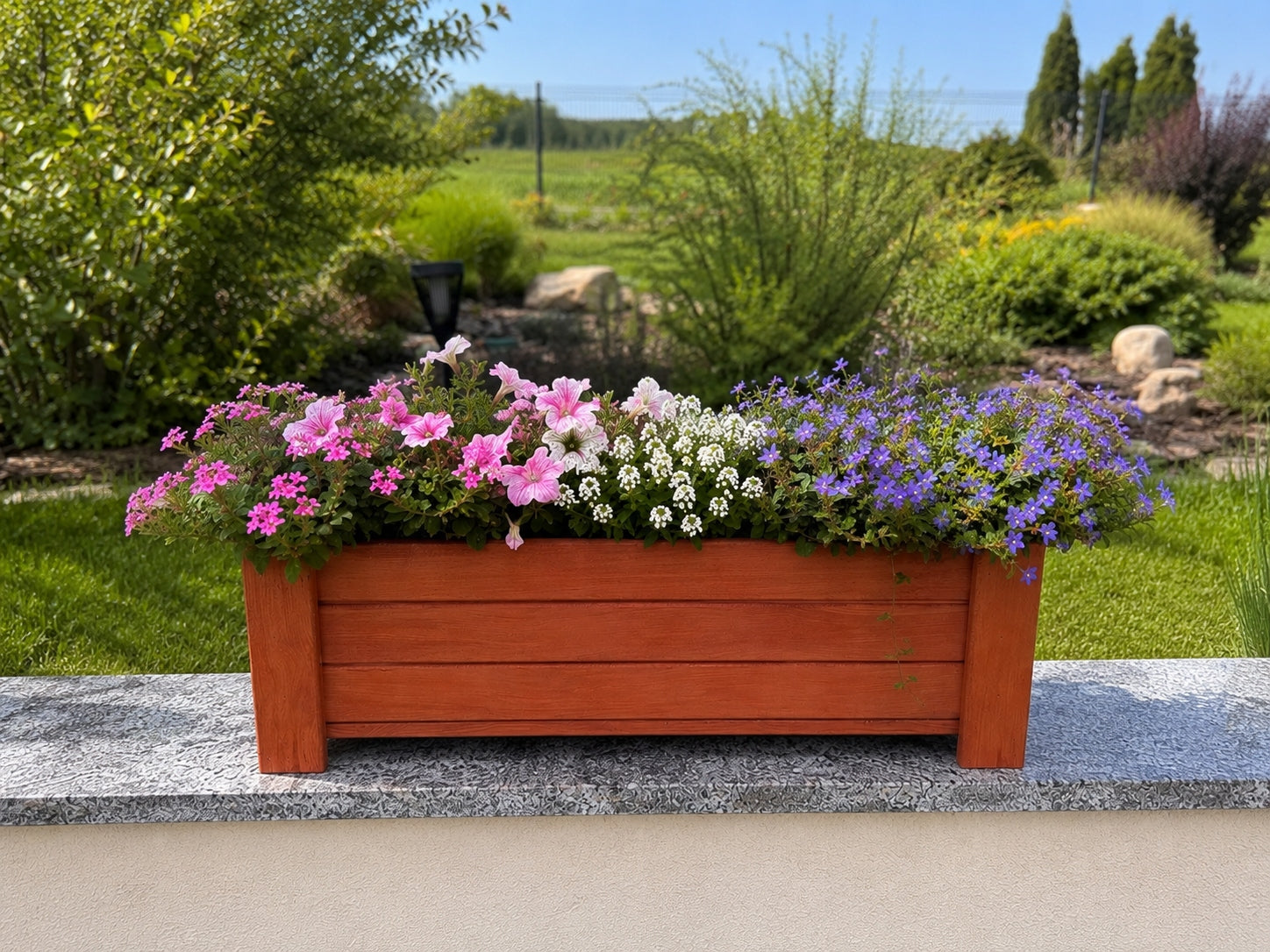 wooden planter 50cm color walnut v25 Product height 23 cm