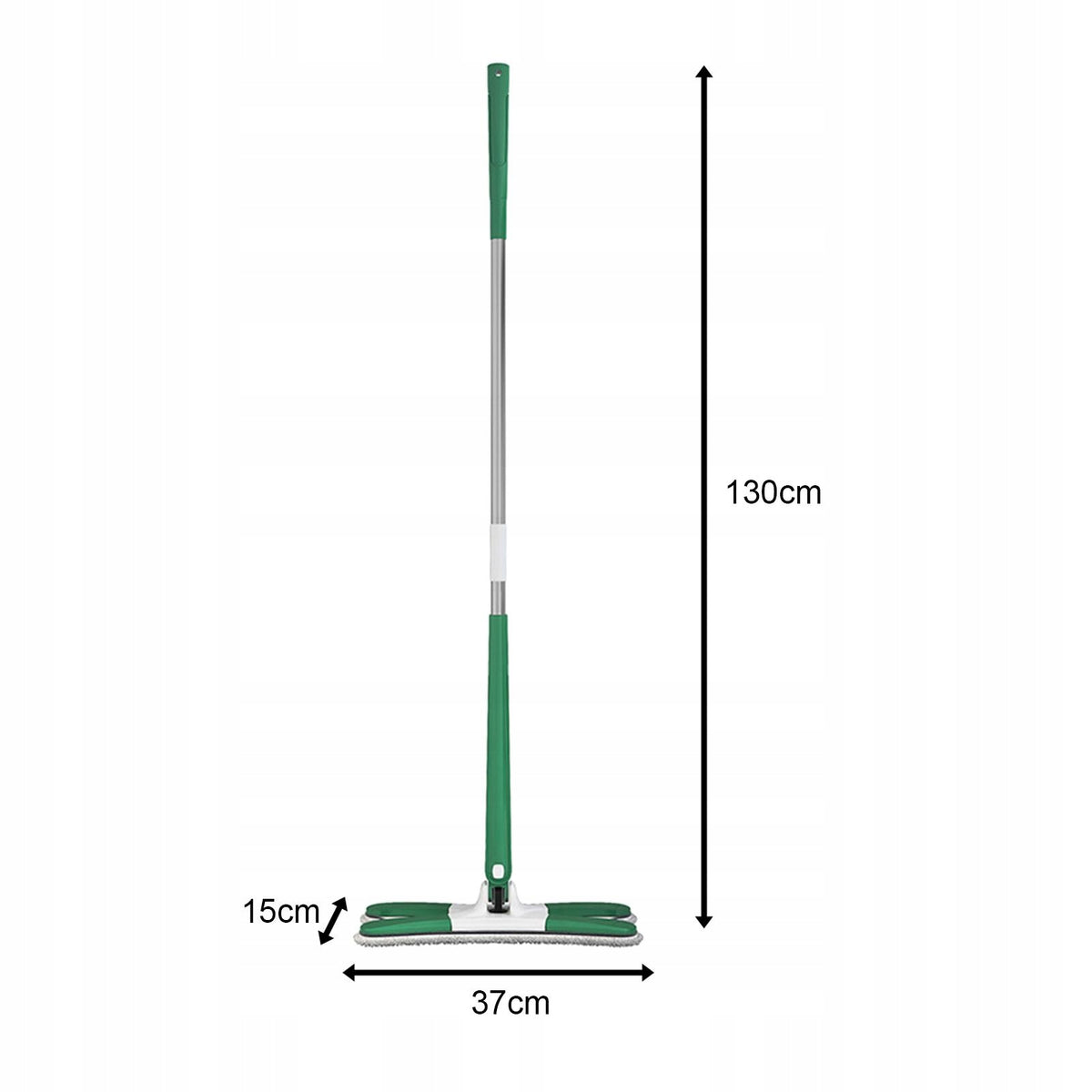 x Type Flat Floor Mop 1 Reusable Microfiber Mop Pad Self Wringing Green Packaging status original