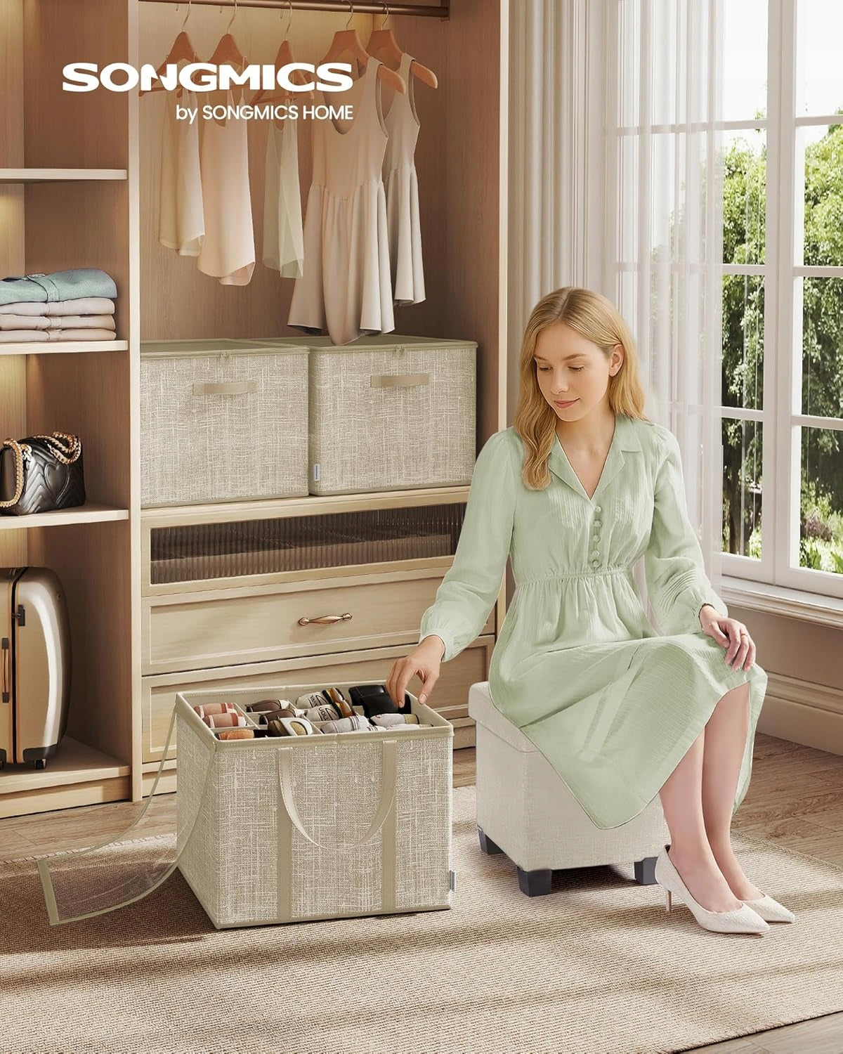 x2 Shoe Organizer Shoes Folding Box with Handles Lockable 16 Pairs Packaging status original