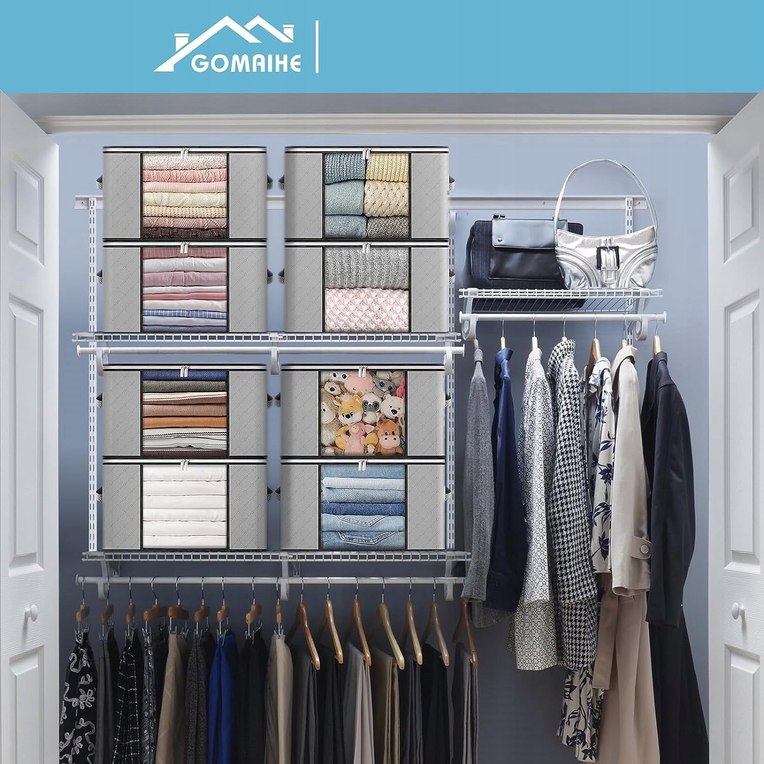 x6 Closet Organizer Clothes Storage Bag Boxes Containers 90L Manufacturer code TORBA NA UBRANIA DO PRZECHOWYWANIA ORGANIZERy