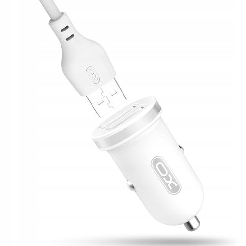 xO car charger TZ08 2x USB 2,1A white + microUSB 017 cable
