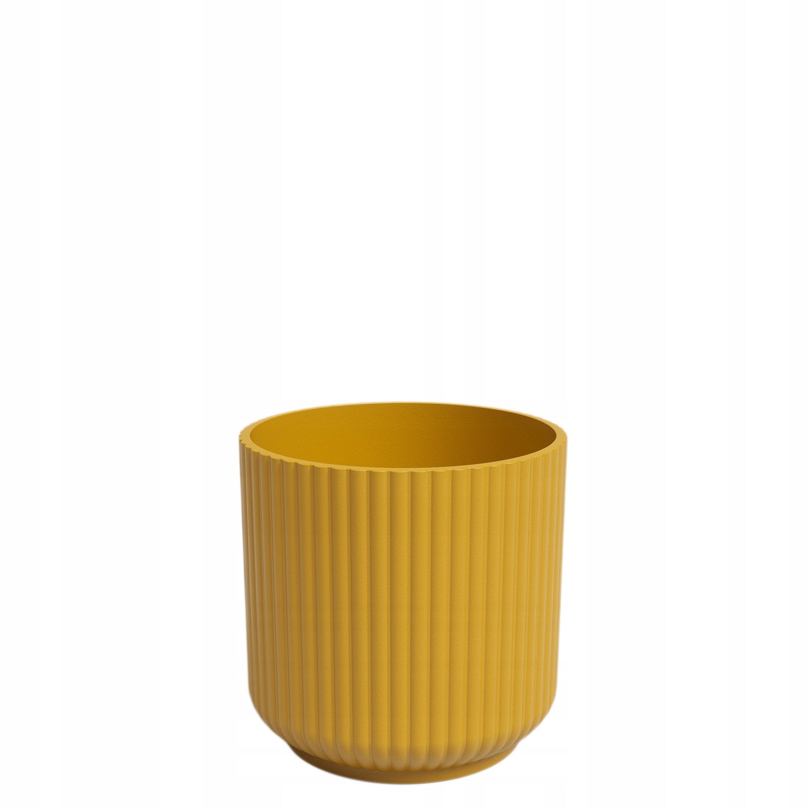 yellow ceramic pot LUNA 11 round casing ceramic stripes texture