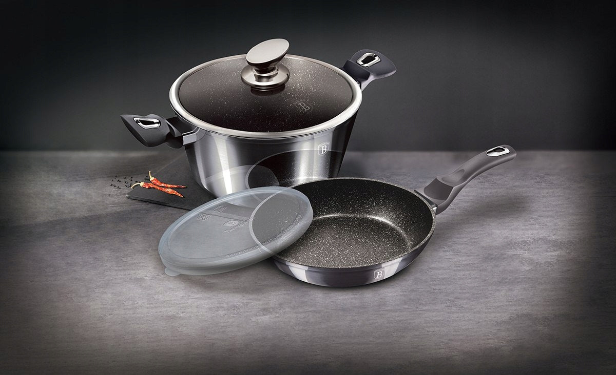 Berlinger Haus puodas ir keptuvė Metallic Line Carbon Pro, 4 dalių