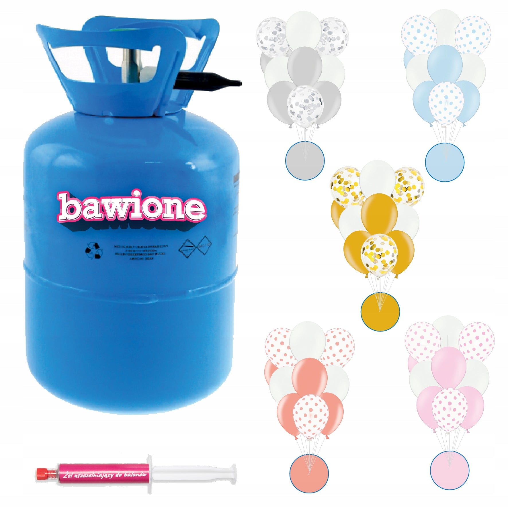 0,21m3 HELIUM BOTTLE + BAPTISM BALLOON SET