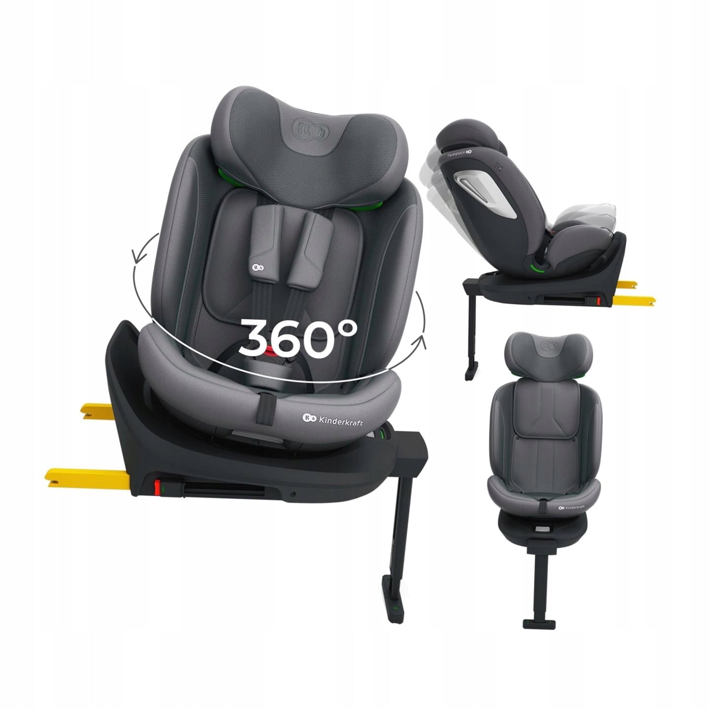 0 36 ISOFIX SWIVEL CAR SEAT WITH KINDERKRAFT I-360 2 PLUS BASE