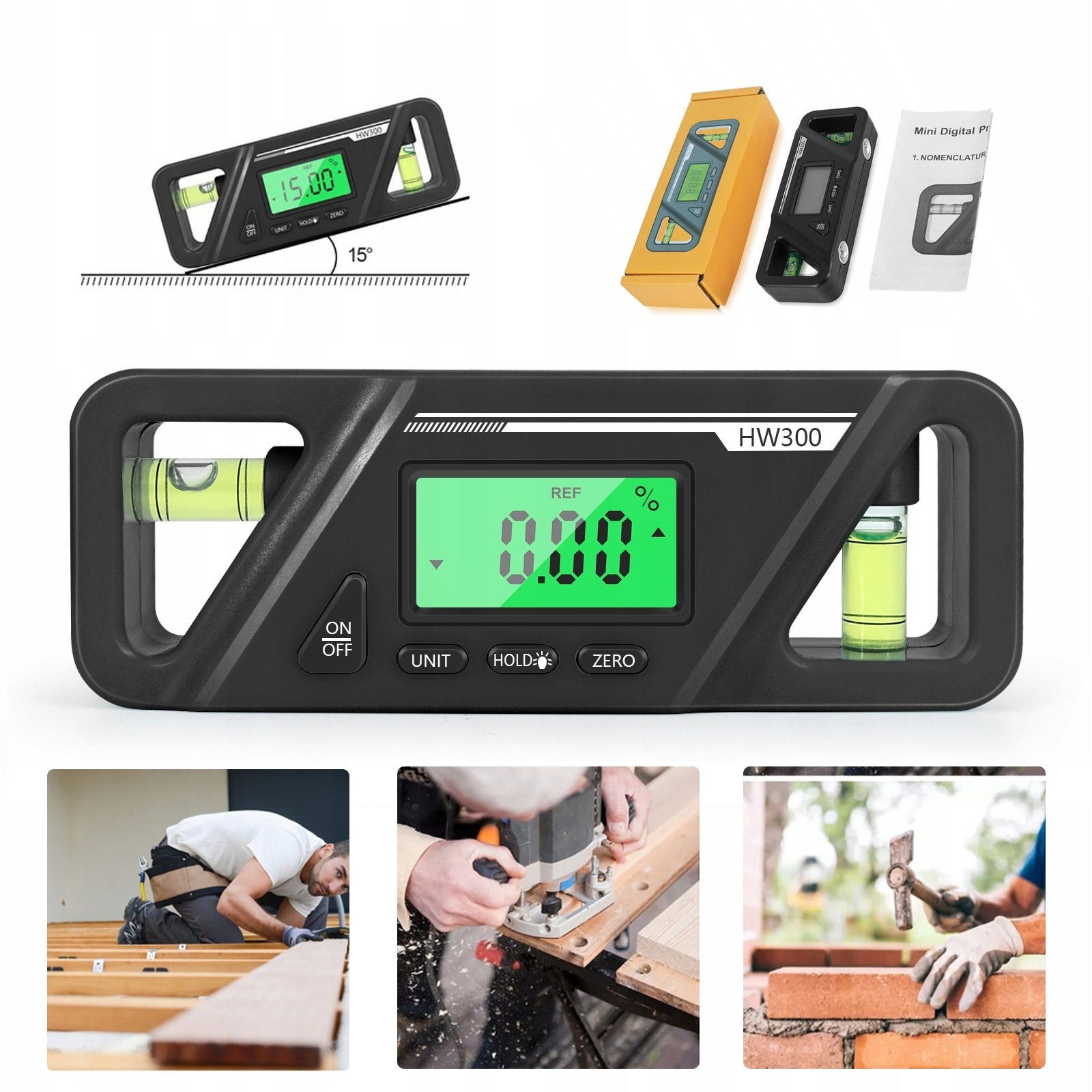 0-360°MAGNETIC ELECTRONIC LEVEL DIGITAL LCD Manufacturer code 6953311111207