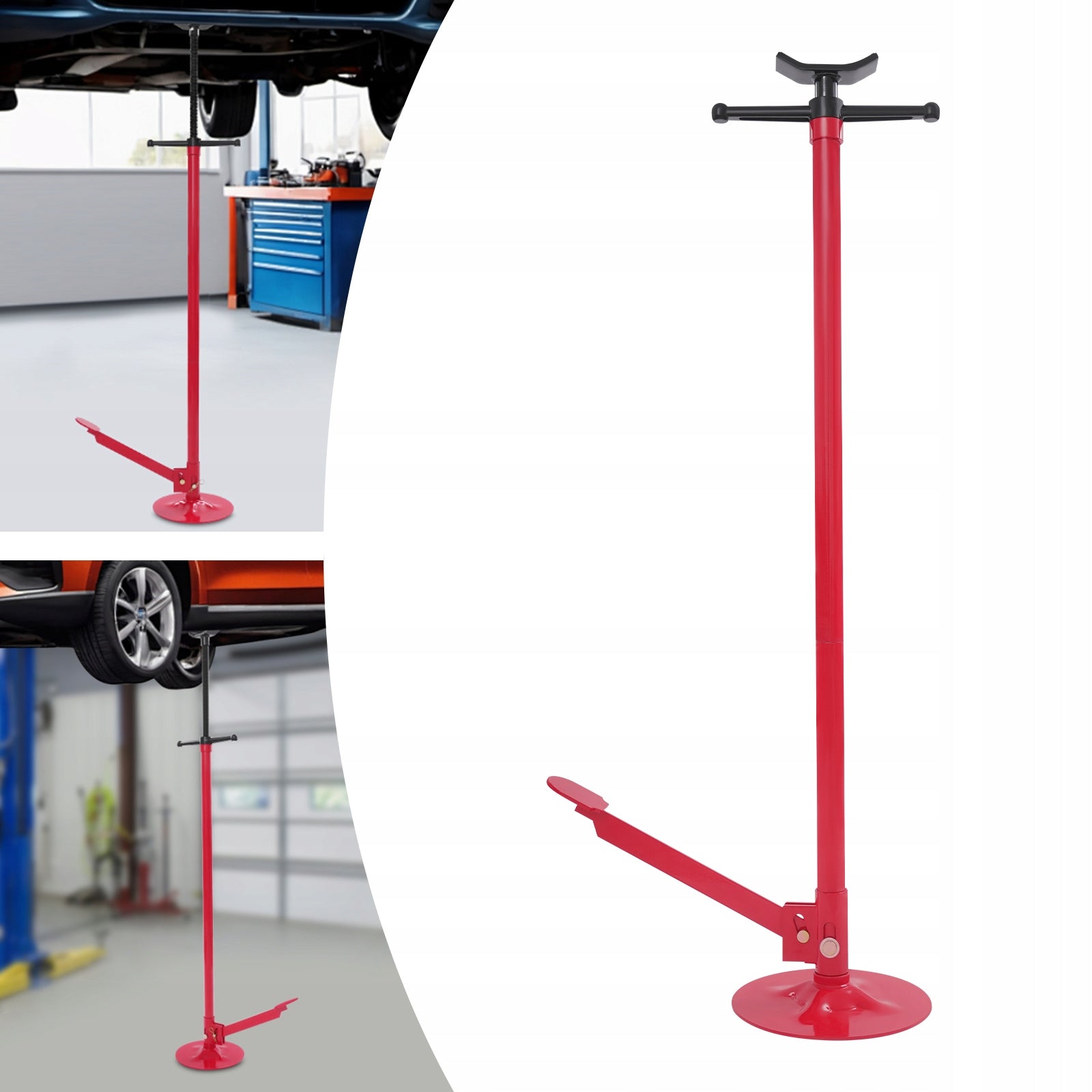 0.75T Car Repair Jack Stand with Foot Pedal Height Adjustable 133.5-200 cm