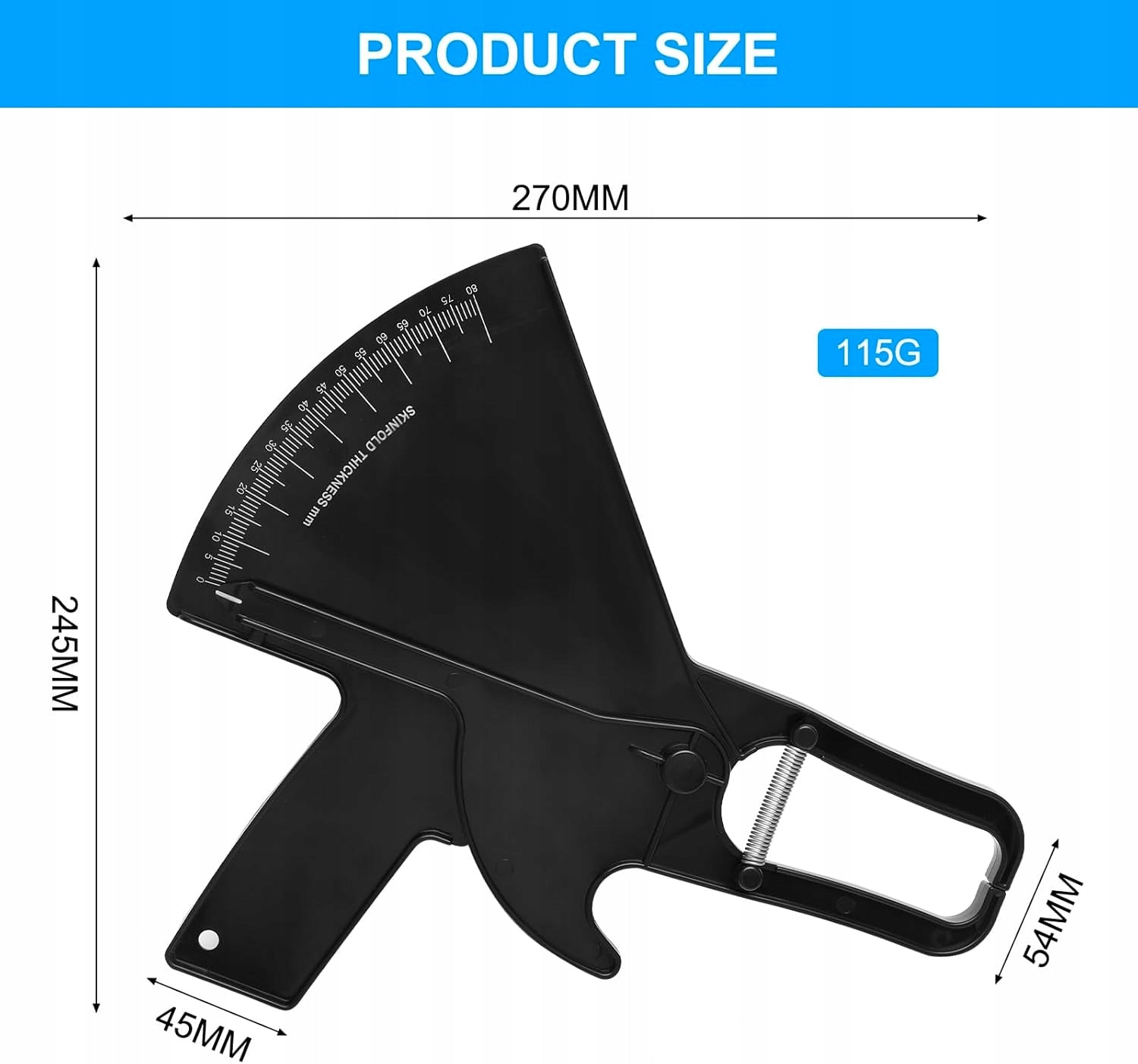 0 80MM BODY FAT MEASURING PLIERS WITH CLEAR SCALE Brand ABS