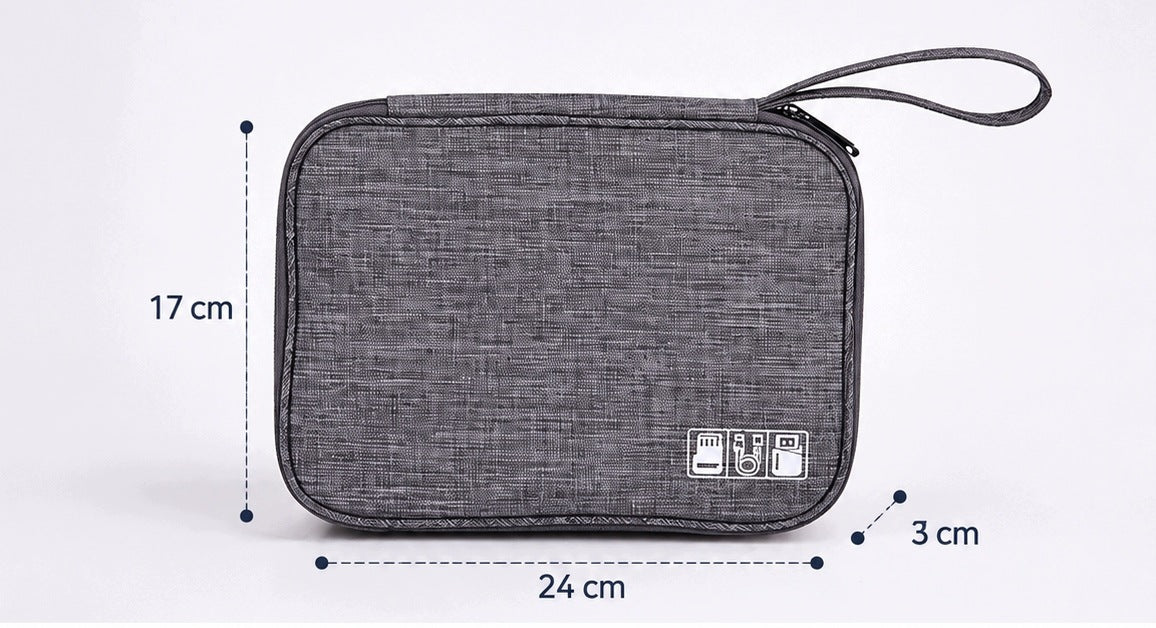 0007 Cable Organizer USB Charger Case Travel Accessories - Grey Manufacturer code KMEDA56