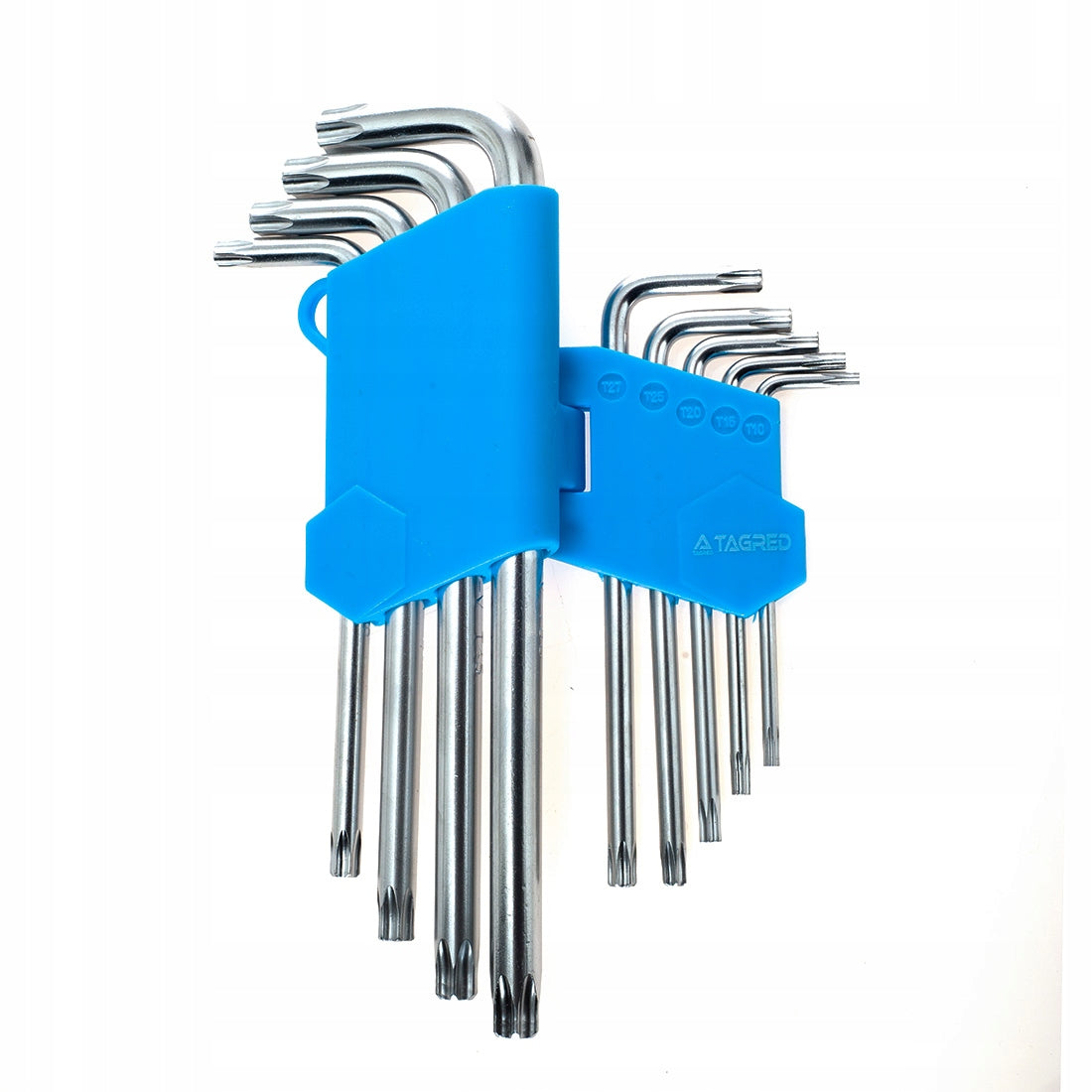 TORX tipo L formos raktų rinkinys su skylute, T10–T50, 9 vnt.