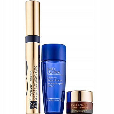 Kosmetikset Estee Lauder: Mascara Extreme Mascara, 8 ml + Augen-Make-up-Entferner, 30 ml + Augencreme Advanced Night Repair Eye Gel-Creme, 5 ml 