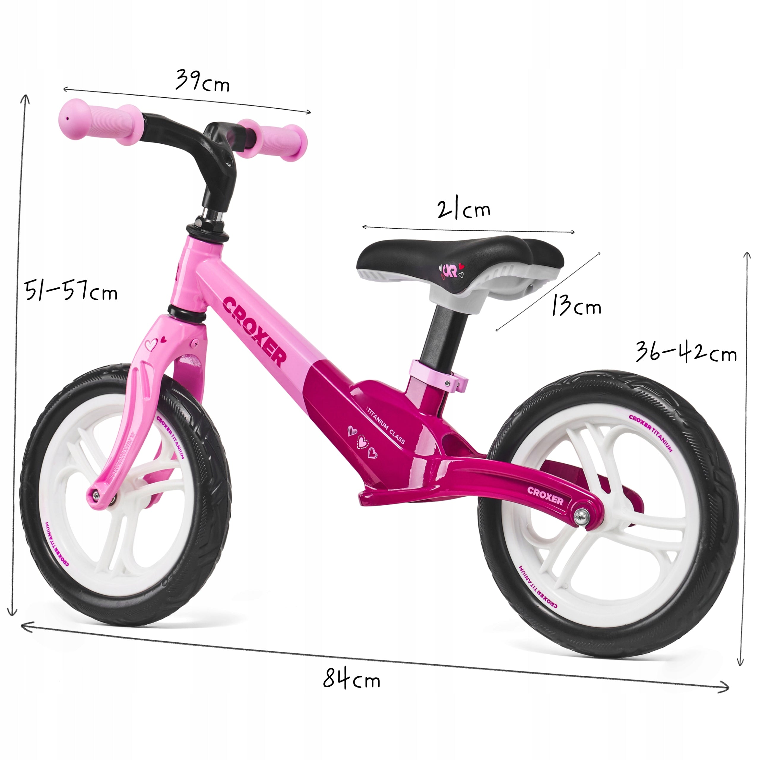 Balansinis dviratukas Croxer Titanium Pro, rožinis