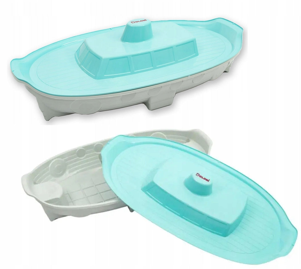 03355 SANDBOX WITH LID CLOSED SHIP BOAT DOLONI GREY