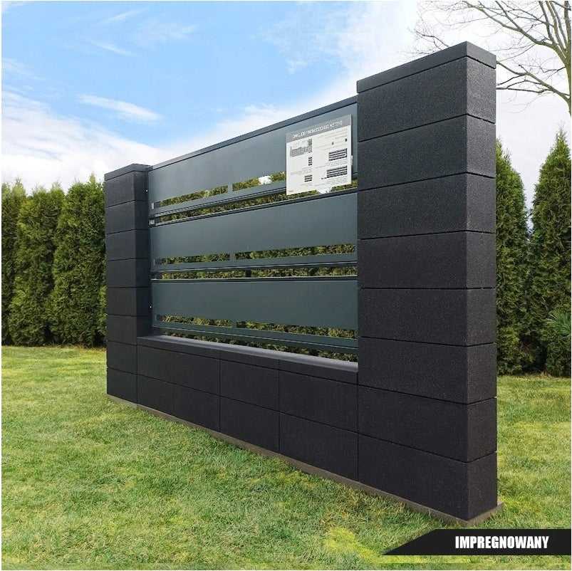 Tvoros blokas PRO+ 50x20x20 cm, grafito spalvos