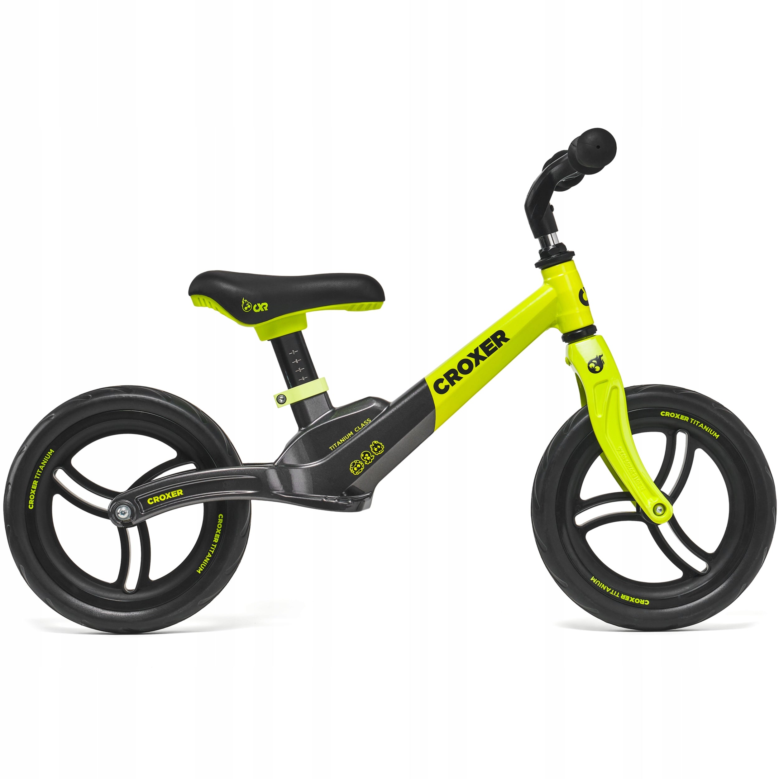 Vaikiškas paspirtukas Croxer Titanium Pro, juodas/žalias