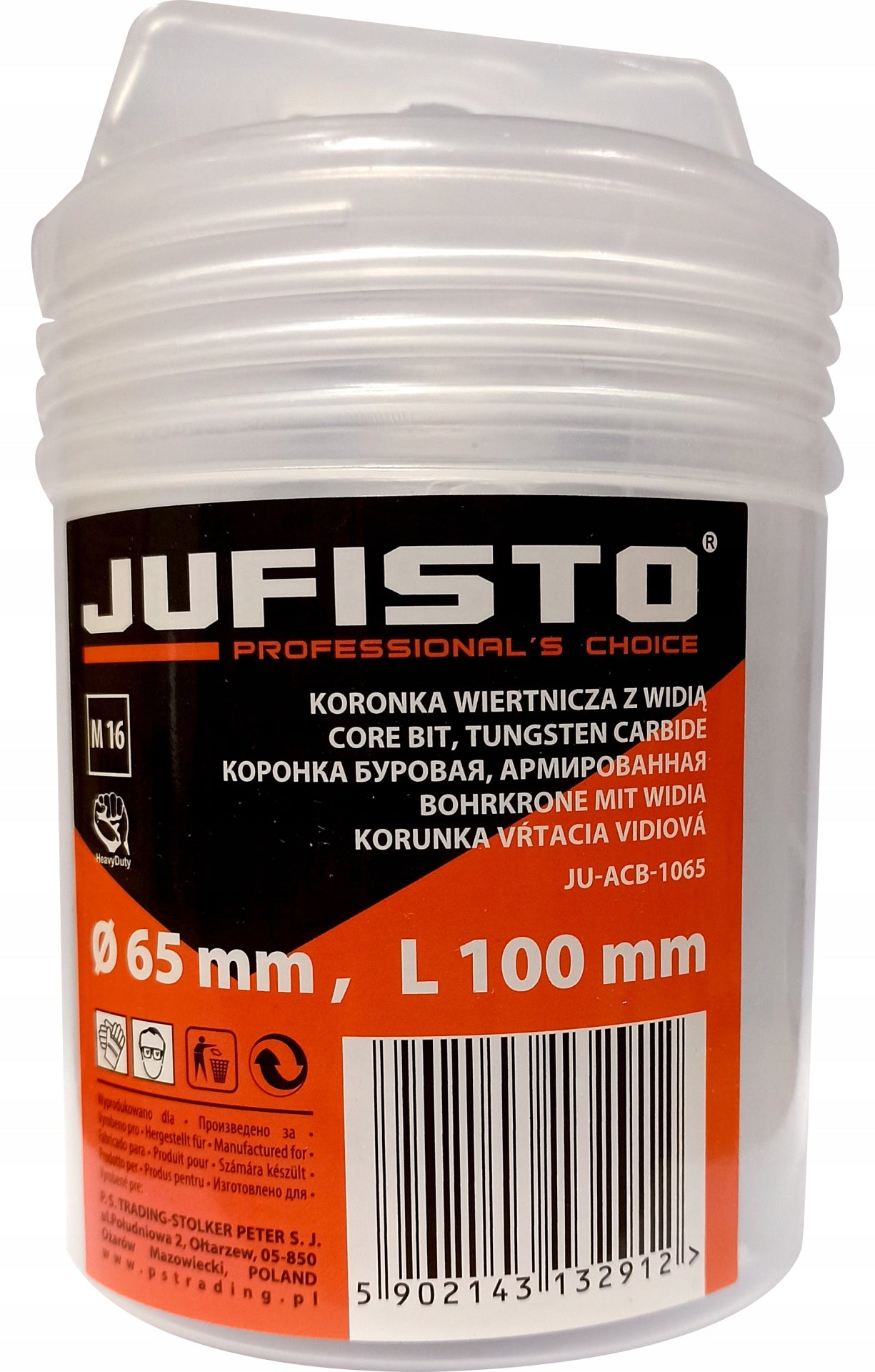 Grąžtas JUFISTO Spectral, 65x100 mm, 7T, plytoms ir betonui