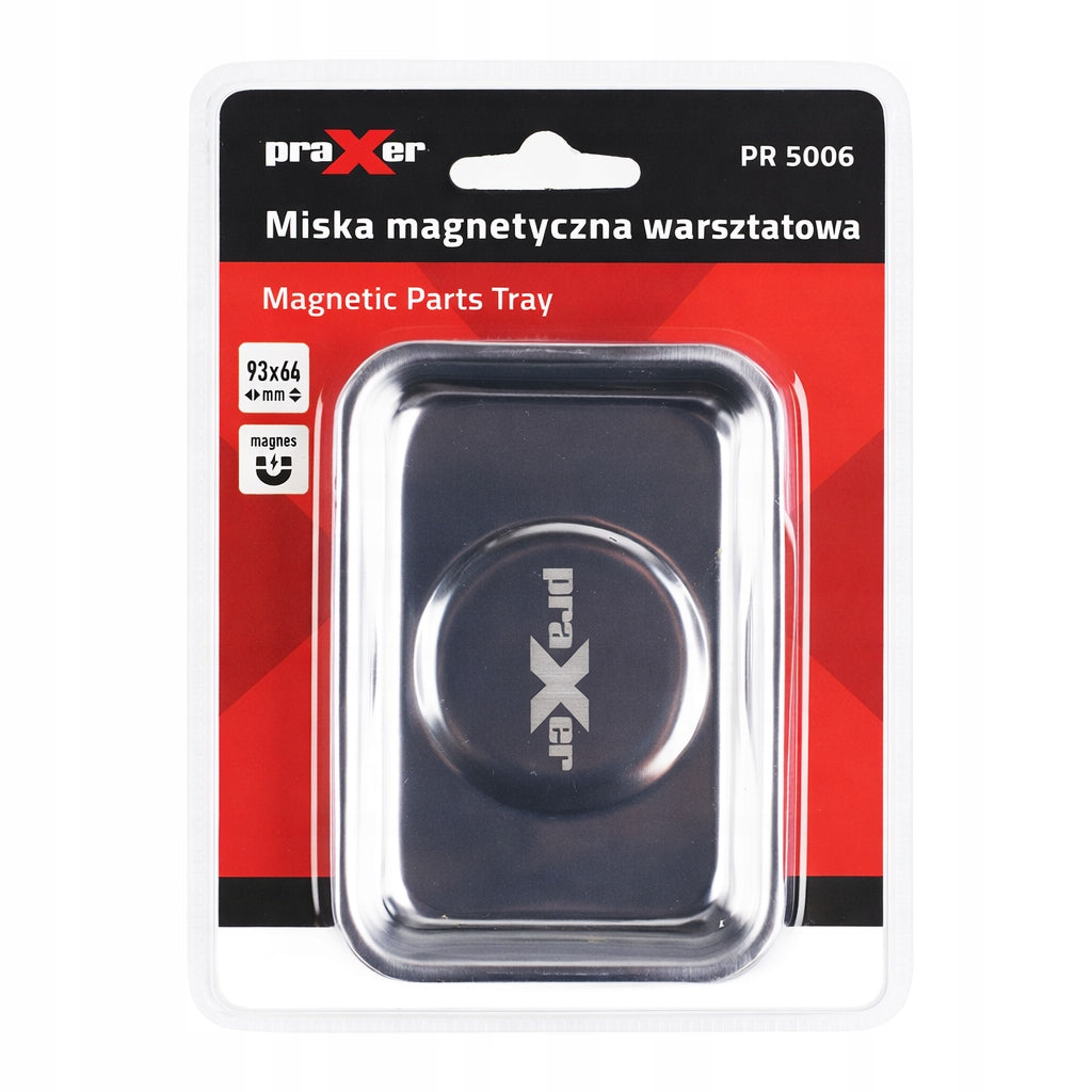 Stačiakampė magnetinė nerūdijančio plieno lėkštelė 93x64x13,4 mm PRAXER
