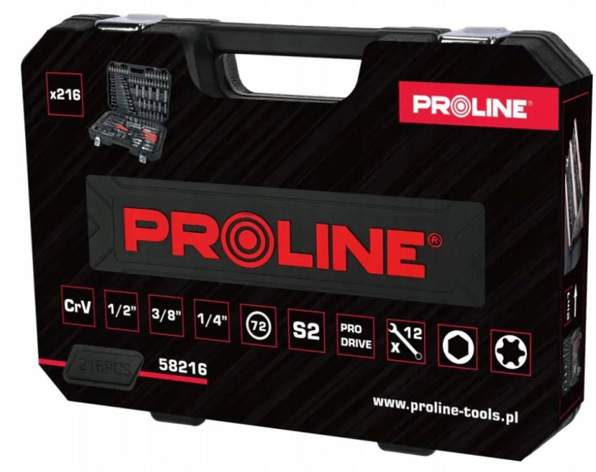 Galvučių ir raktų rinkinys PROLINE 216 vnt., dėklas, 58216