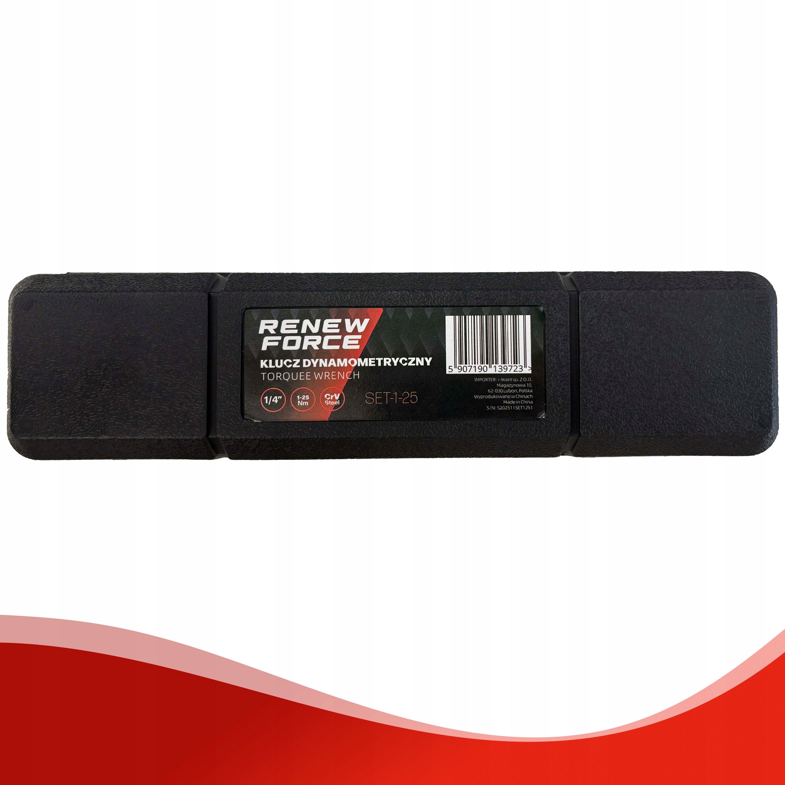 Veržliaraktis su žvakės galvute, 1/4", 1–25 Nm, su sertifikatu ir dėklu