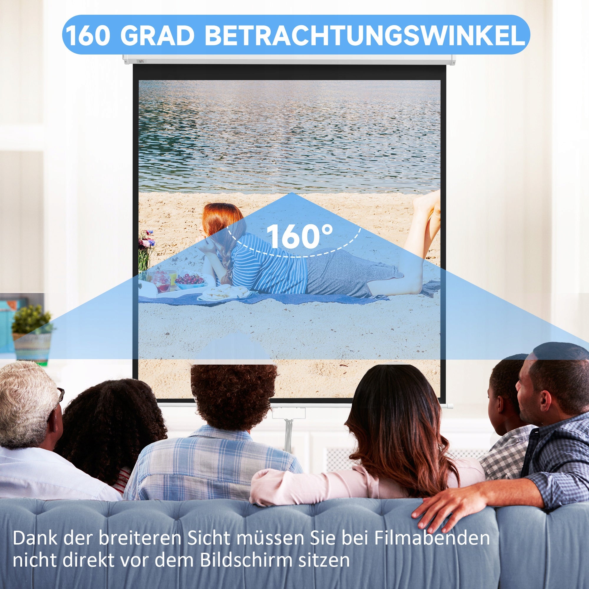 1:1 projection screen HOMCOM 8 cm x 162 cm projection screen Brand Homcom