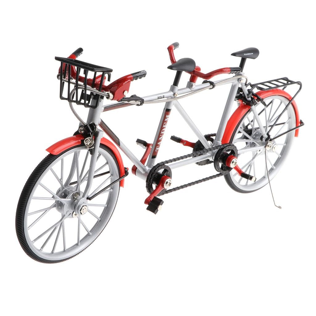 1:10 Alloy Diecast Racing Tandem Bike Model Bicycle Toy Collection Red
