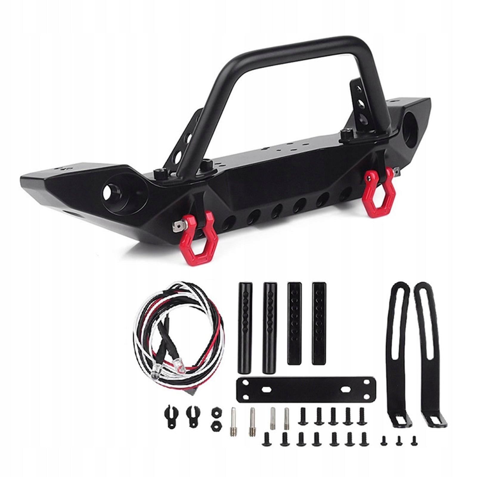 1/10 RC Metal Front Bumper & 2 LED Lights Set for Brand no brand