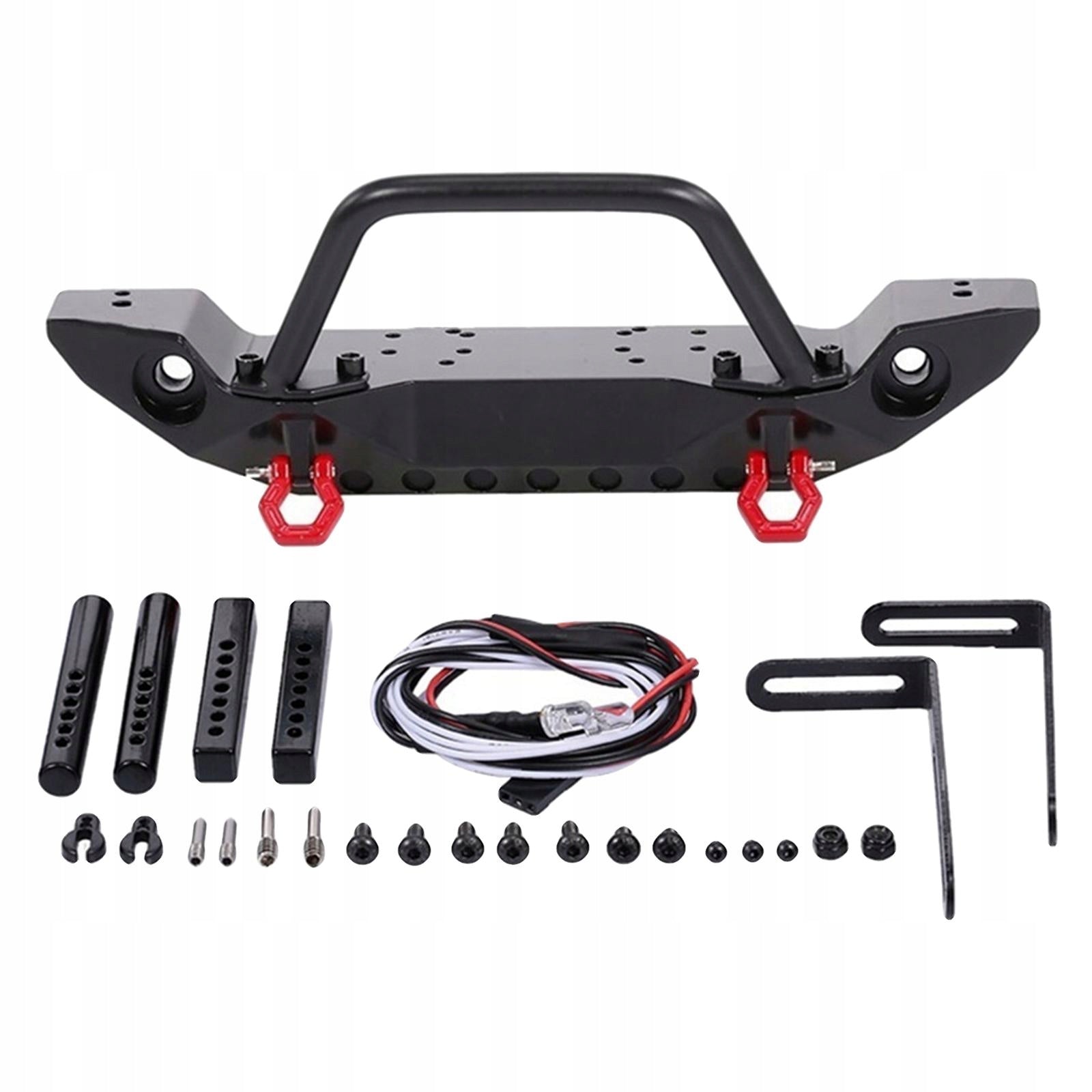 1/10 RC Metal Front Bumper & 2 LED Lights Set for