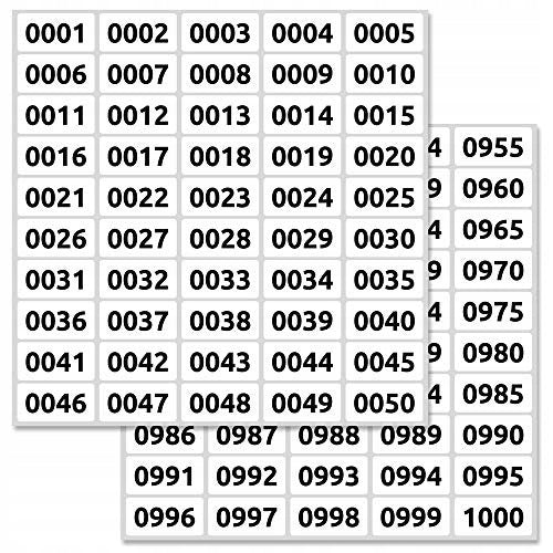 1-1000 CONSECUTIVE NUMBERS LABELS INVENTORY STICKER SHEETS FOR HOME Packaging status original