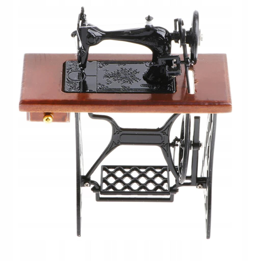 1/10th Mini Sewing Machine Diecast Showcase Model Toy Gifts Brown