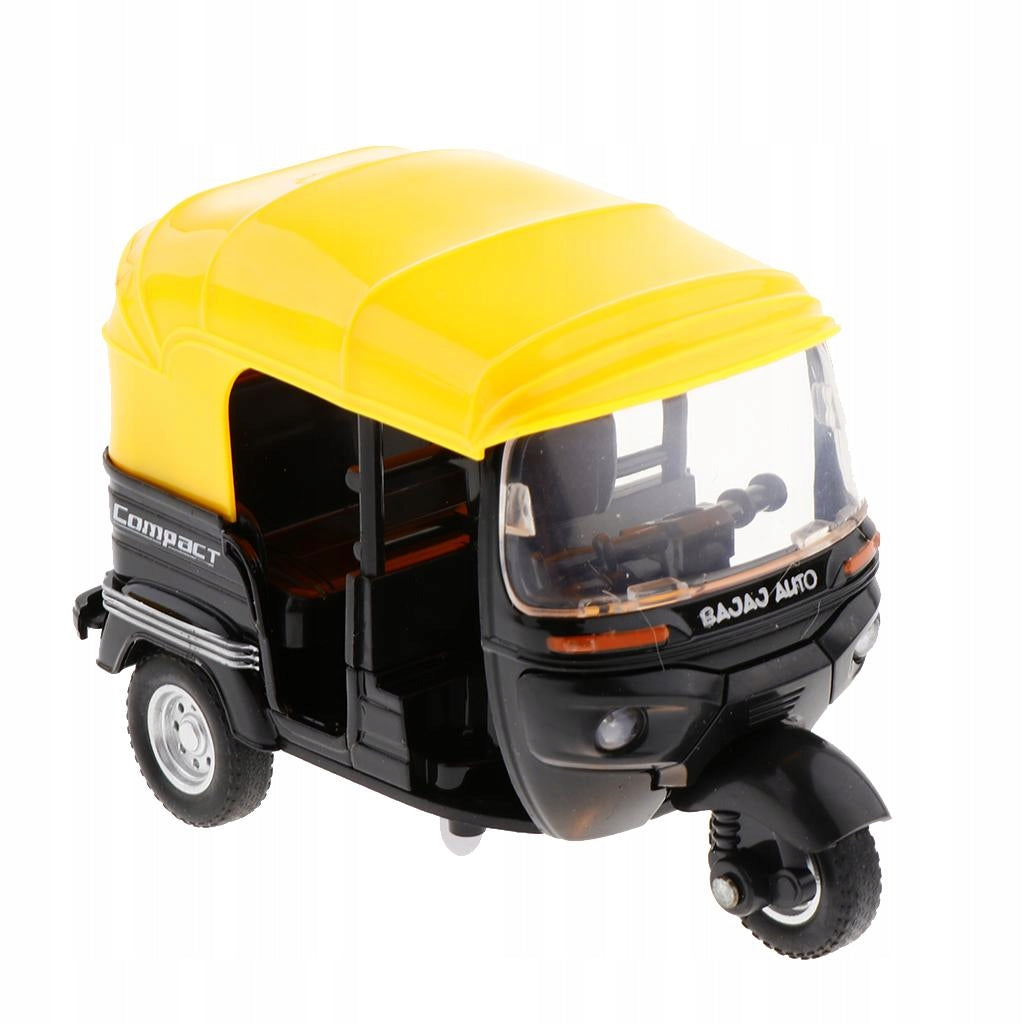 1/14 Scale Indian Tricycle W/ Light Sound Pull Back Toy Black Packaging status original