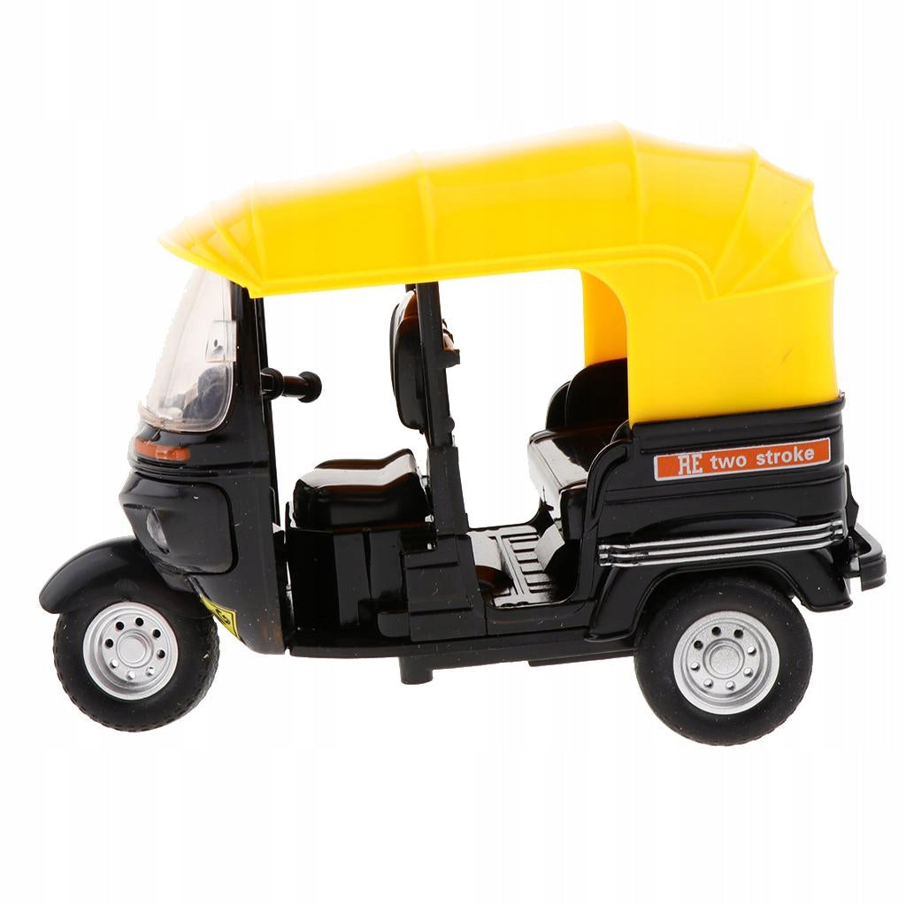 1/14 Scale Indian Tricycle W/ Light Sound Pull Back Toy Black