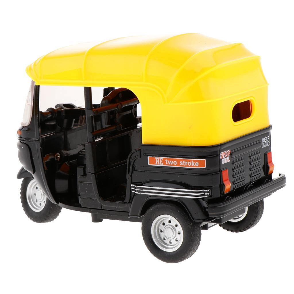 1/14 Scale Indian Tricycle w/ Light Sound Pull Back Toy Black