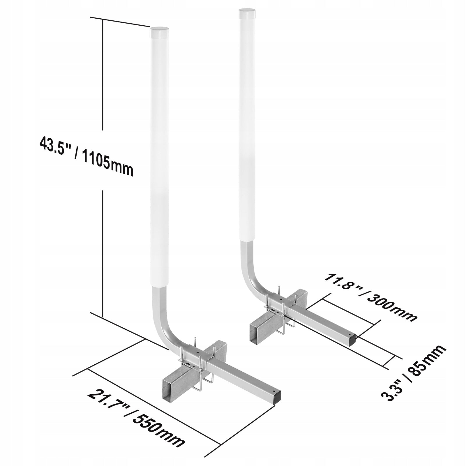 1.1M Boat Trailer Guide 2PCS Galvanized Steel Adjustable PVC Poles EAN (GTIN) 0840349979977