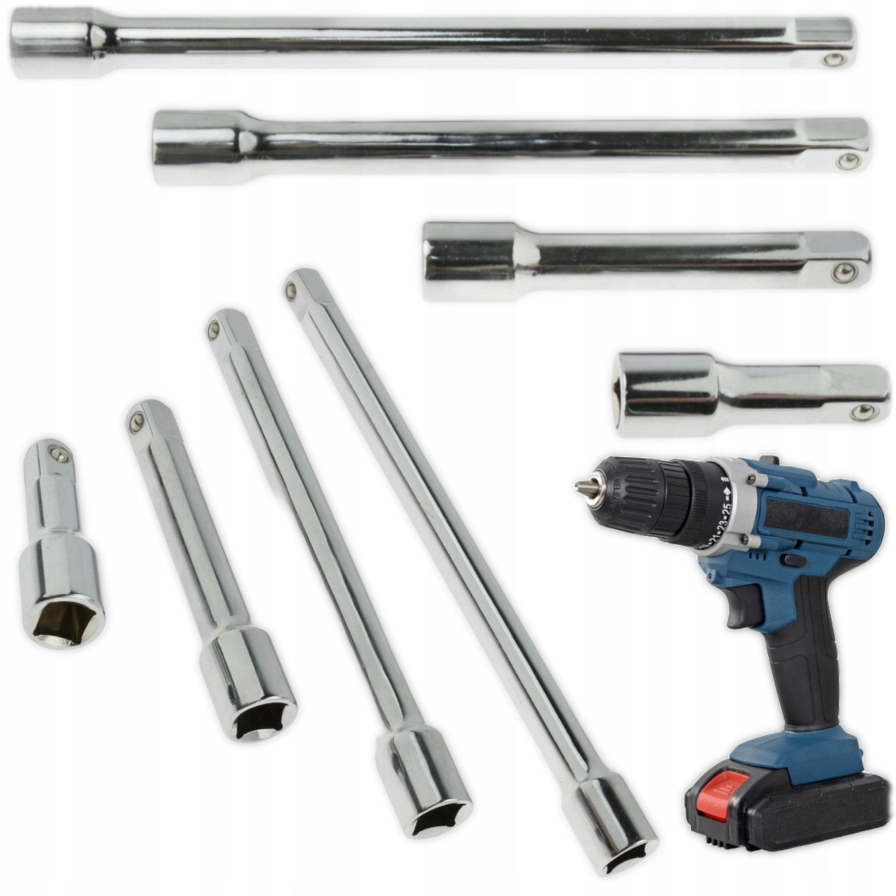 1/2" EXTENSION FOR RATCHET CAP 4 ELEMENTS SET ALLOY STEEL