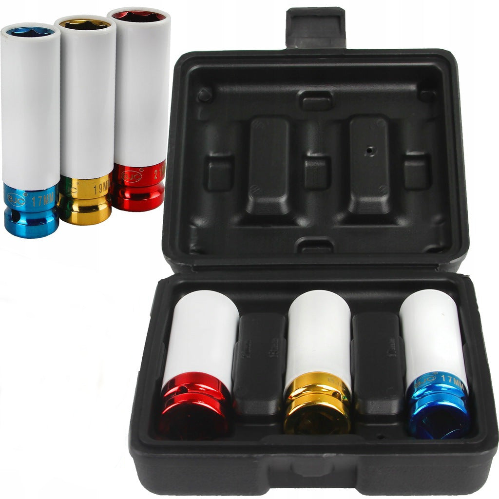 1/2 IMPACT SOCKET SET FOR ALUFELG 17 / 19 / 21 mm rim caps