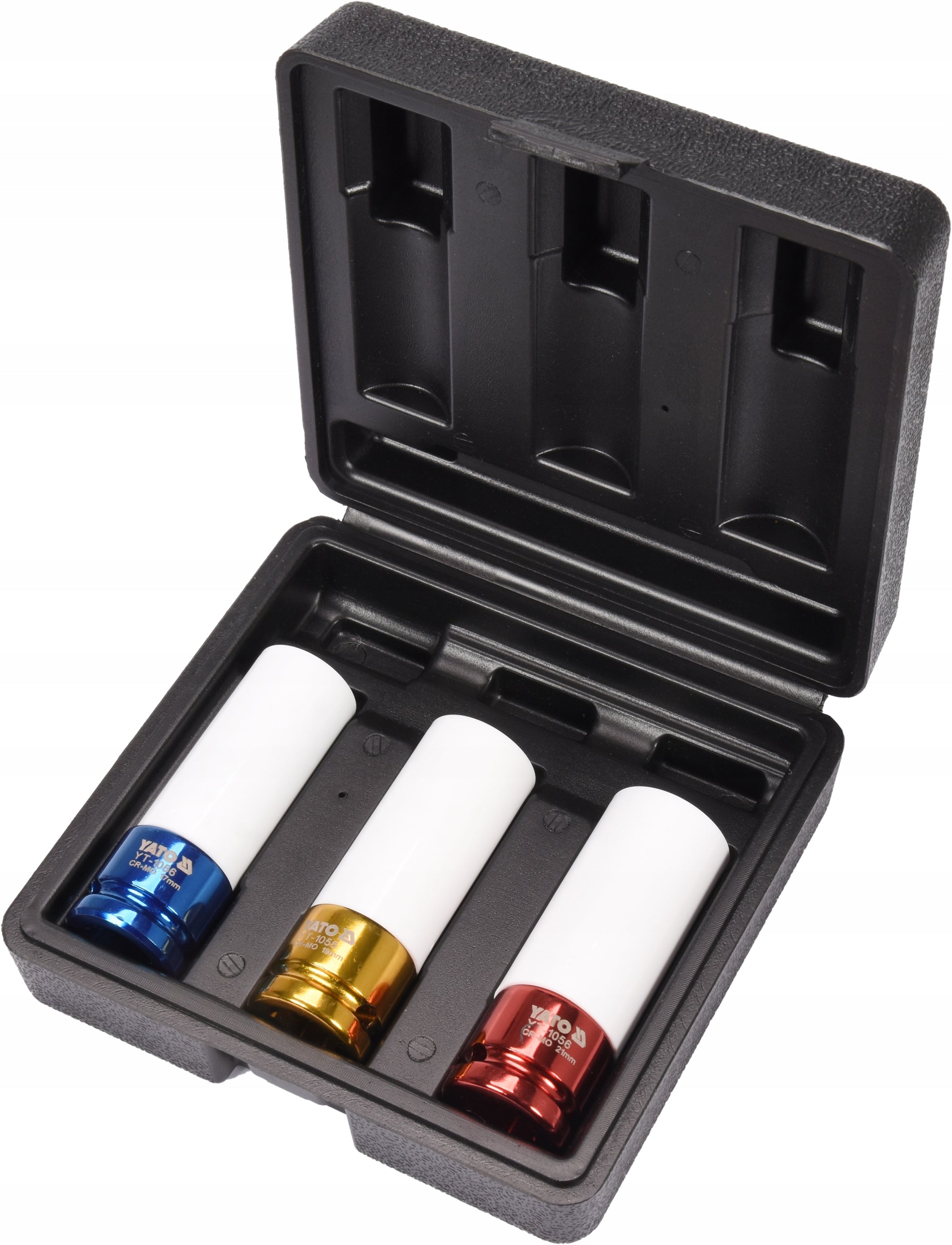 1/2'' IMPACT SOCKETS FOR ALLOY WHEELS ALUFELG SET 17, 19, 21mm YATO Product weight with unit packaging 0.92 kg