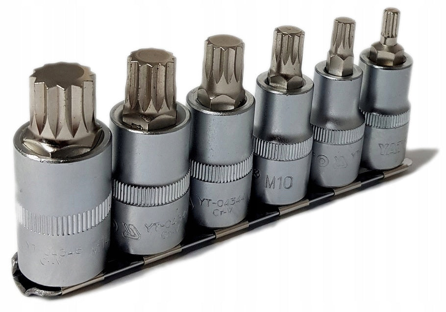 1/2'' SOCKET SET - SPLINE SHANK BITS - KEYS M6-M16 YATO Brand Yato