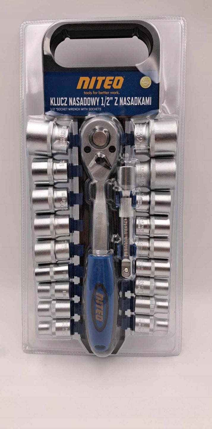 1/2 SOCKET WRENCH THREAD WITH RATCHET MECHANISM AND 18 ATTACHMENTS Manufacturer code POJM230350