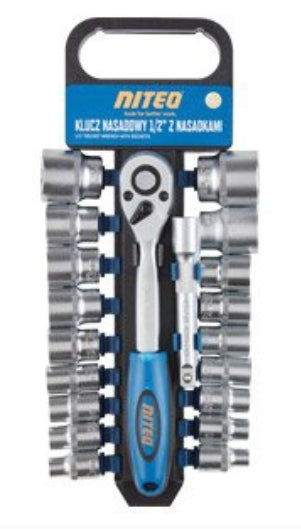1/2 SOCKET WRENCH THREAD WITH RATCHET MECHANISM AND 18 ATTACHMENTS