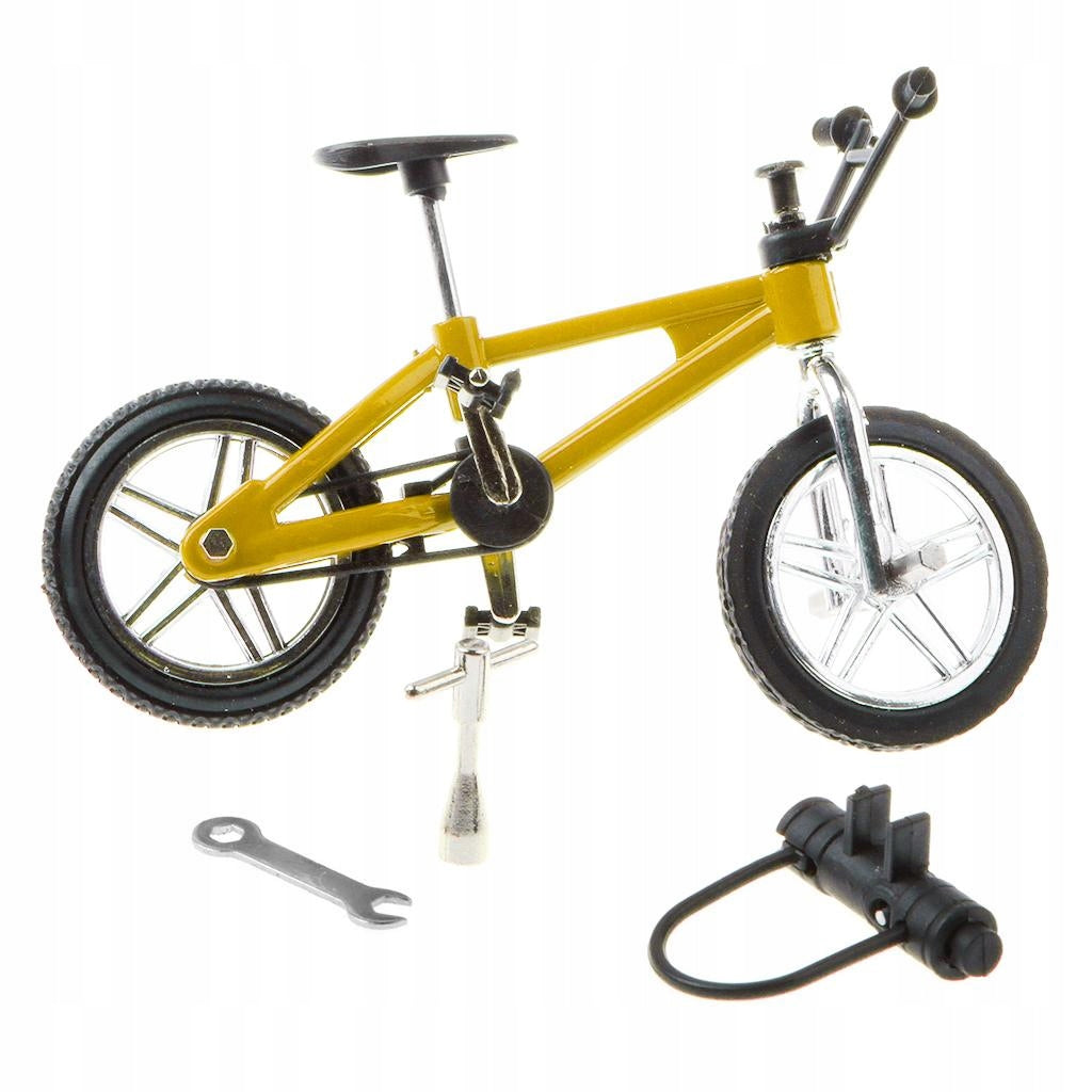 1:24 Mini Alloy Finger Bike Bicycle Diecast Model Desk Gadget Toy Yellow
