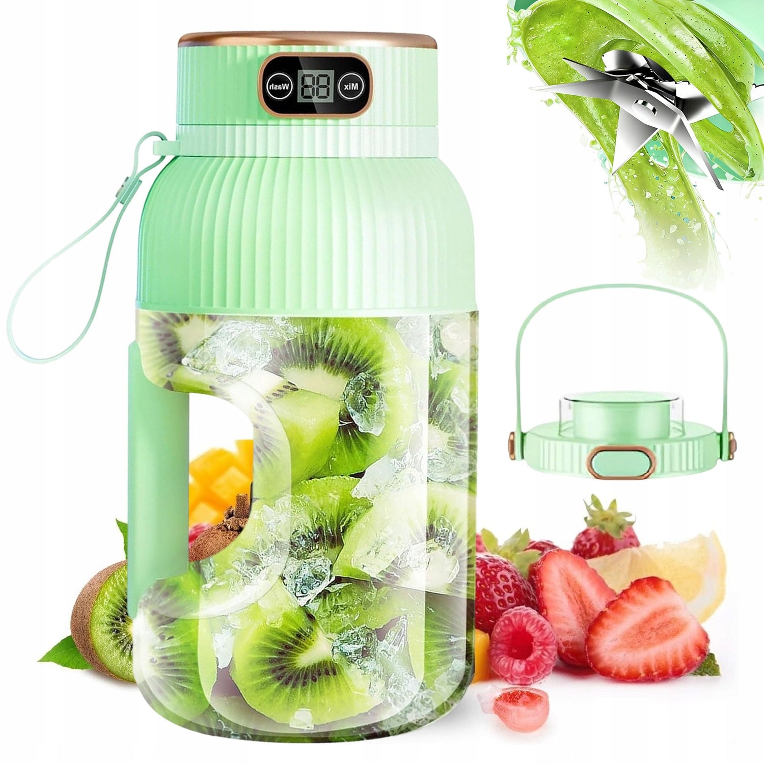1.2L CORDLESS BLENDER FOR SMOOTHIES AND SMOOTHIES WITH 10 KNIVES PORTABLE