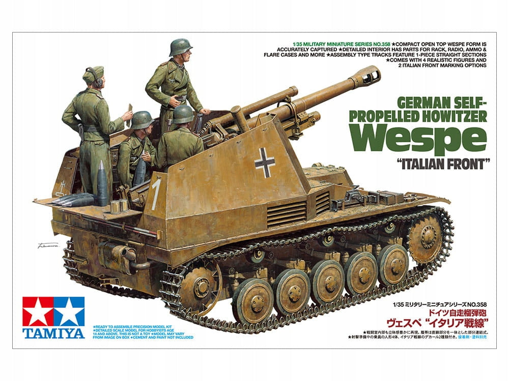 Konstruktorius Tamiya - German Self-Propelled Howitzer Wespe, 1/35, 35358