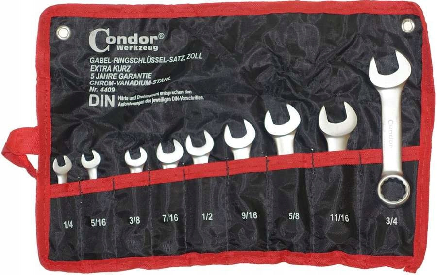 1/4'' - 3/4'' FLAT-EYE WRENCHES Brand Condor